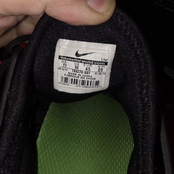 Nike Mens Zoom Hyperrev 2015 705370-001 Black Running Shoes Sneakers Size 11 - Picture 9 of 9